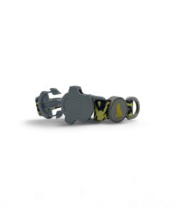Lightning Bolt Dog Collar with Gray Adjustable Strap and Secure Buckle | Bold Yellow Design for Small Medium Dogs