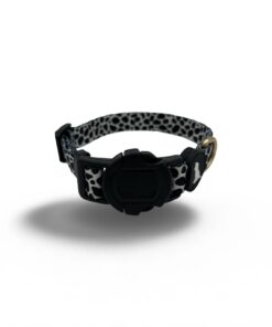 Black White Animal Print Dog Collar with Adjustable Strap and Bold Buckle | Stylish Durable Collar for Small Medium Dogs