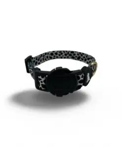 Black White Animal Print Dog Collar with Adjustable Strap and Bold Buckle | Stylish Durable Collar for Small Medium Dogs