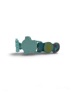 Turtle Baby Pacifier Clip with Aqua Silicone Strap | Safe BPA-Free Soother Holder for Newborns and Infants Boys Girls